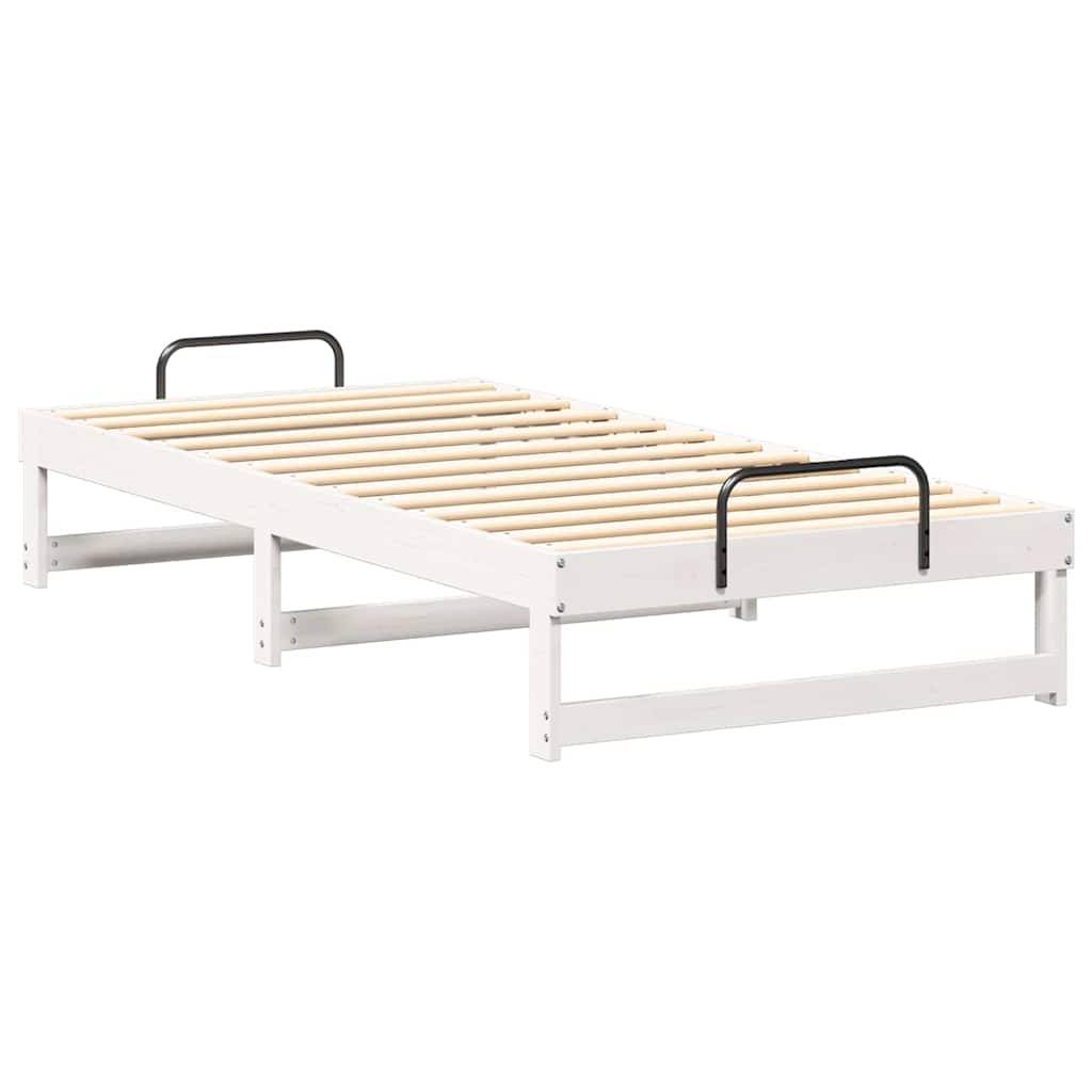 vidaXL Bettrahmen Weiß 75 x 190 cm Massives Kiefernholz
