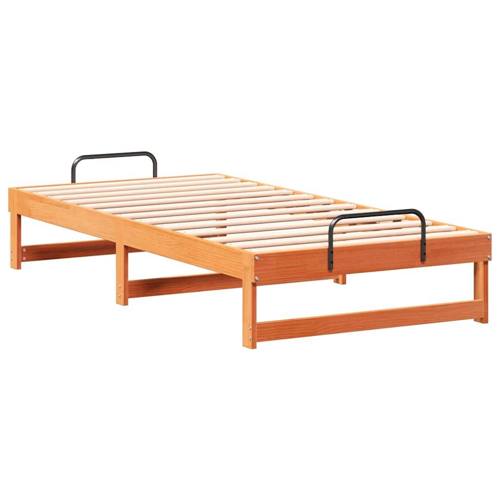 vidaXL Bettrahmen Braun 75 x 190 cm Massives Kiefernholz