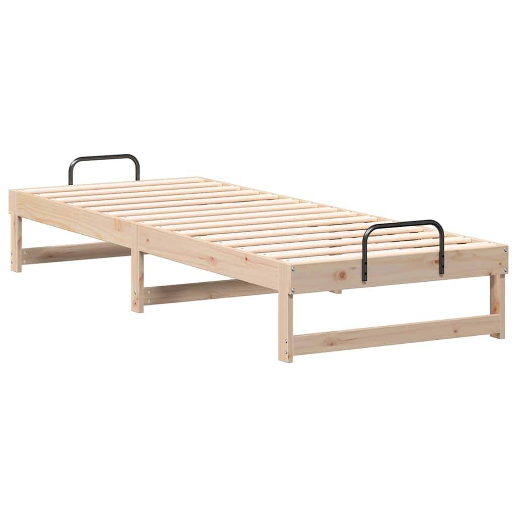 vidaXL Bettrahmen Braun 90 x 210 cm Massives Kiefernholz