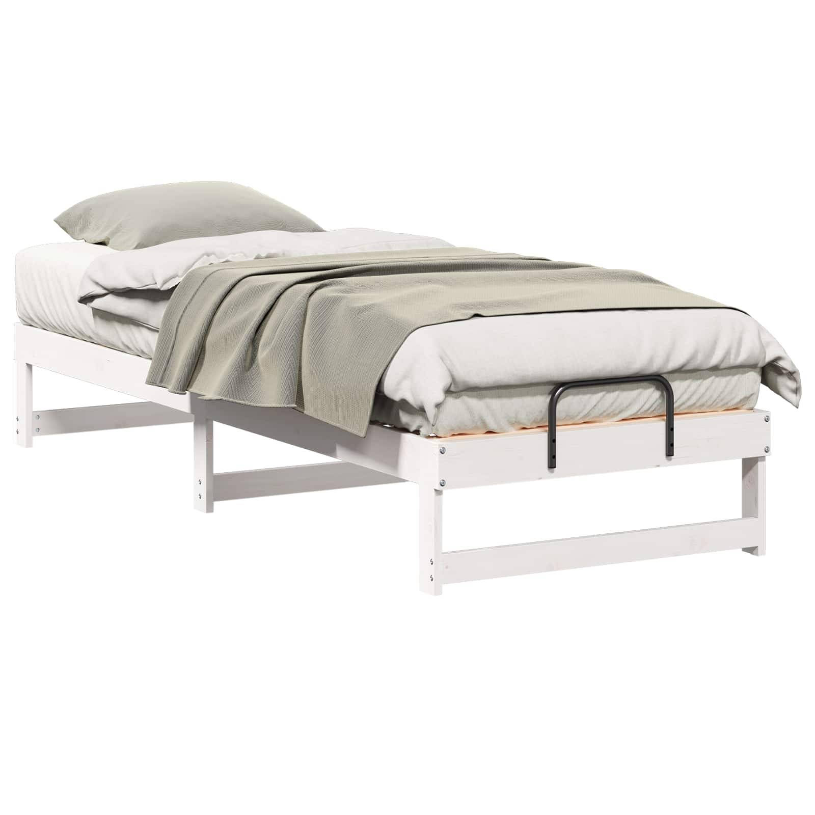 vidaXL Bettrahmen Weiß 80 x 210 cm Massives Kiefernholz