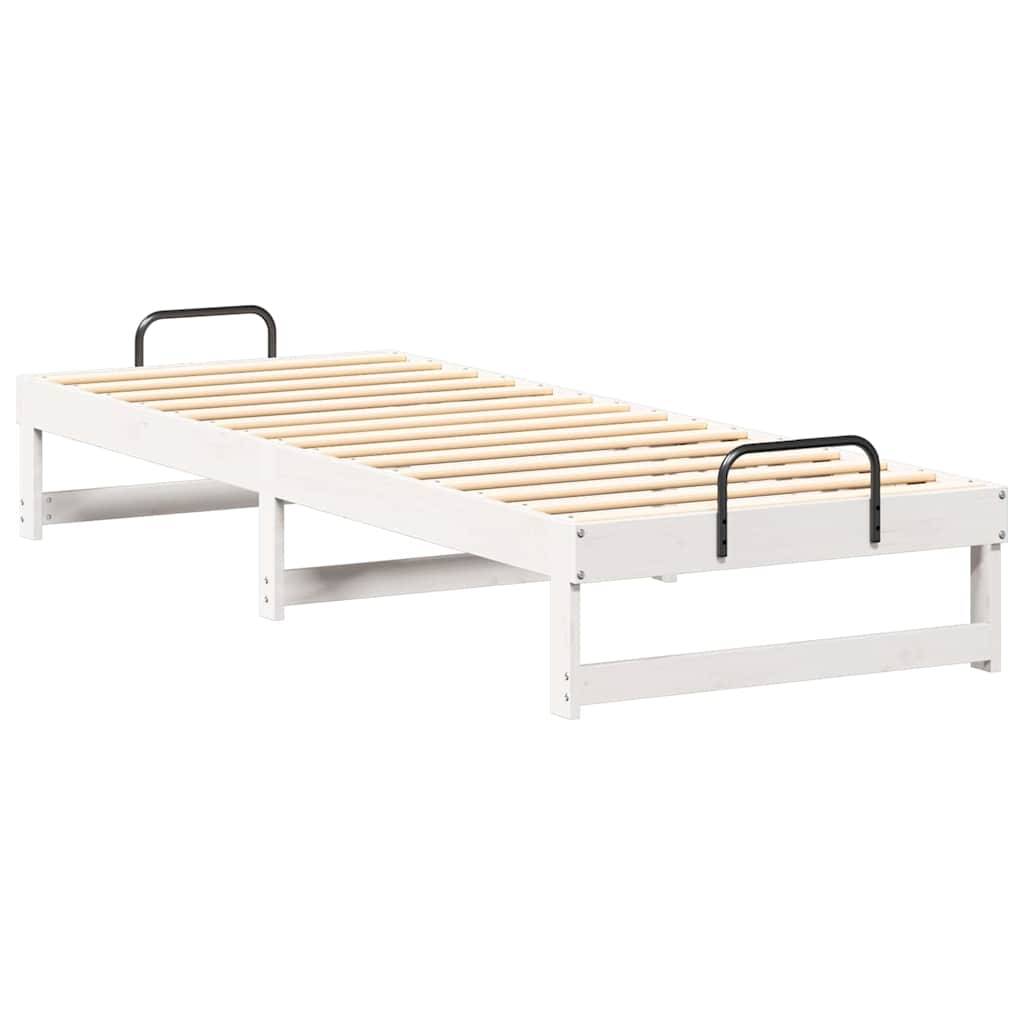 vidaXL Bettrahmen Weiß 80 x 210 cm Massives Kiefernholz