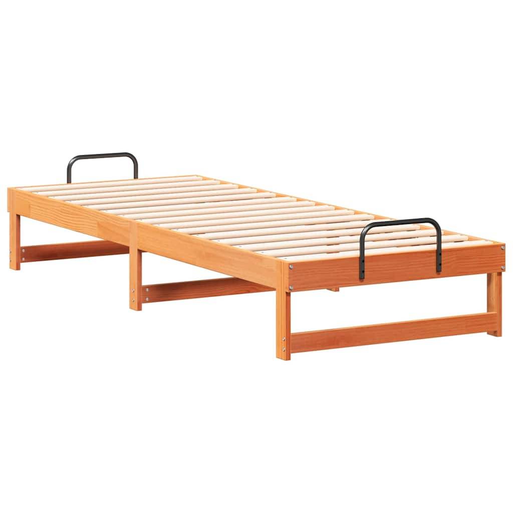 vidaXL Bettrahmen Braun 90 x 210 cm Massives Kiefernholz