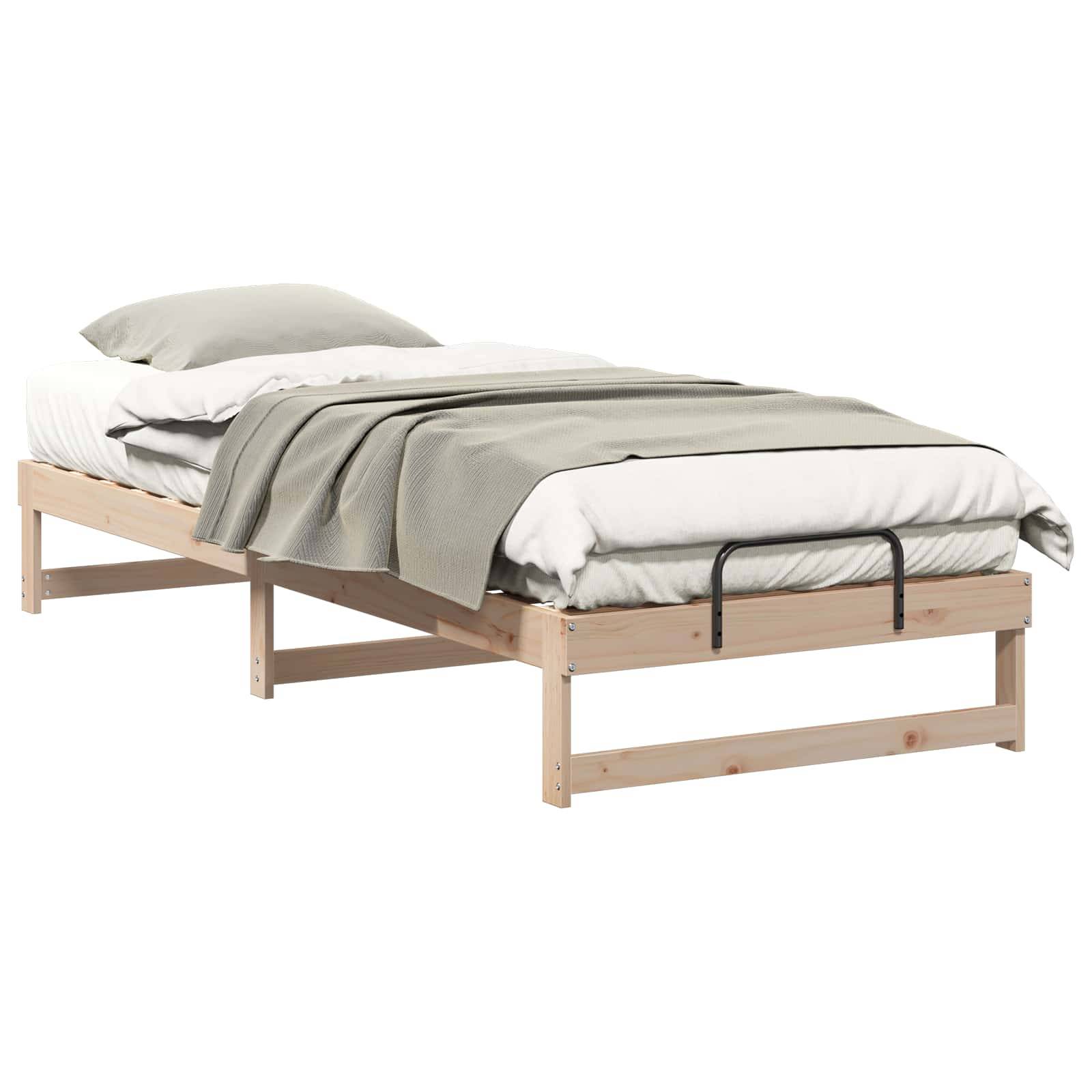 vidaXL Bettrahmen Braun 100 x 220 cm Massives Kiefernholz