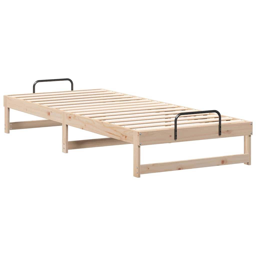 vidaXL Bettrahmen Braun 100 x 220 cm Massives Kiefernholz