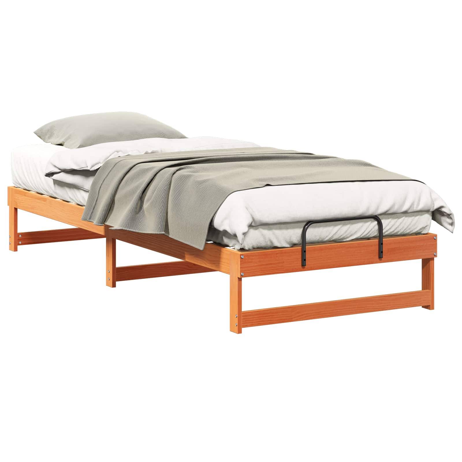 vidaXL Bettrahmen Braun 80 x 220 cm Massives Kiefernholz