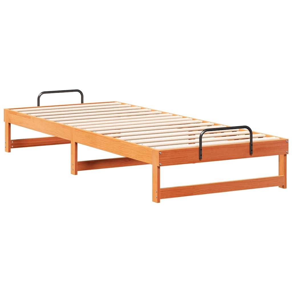 vidaXL Bettrahmen Braun 90 x 220 cm Massives Kiefernholz