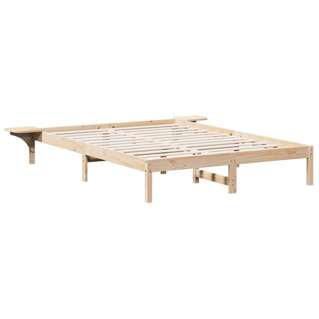 vidaXL Bettrahmen Natur 150 x 200 cm Massives Kiefernholz
