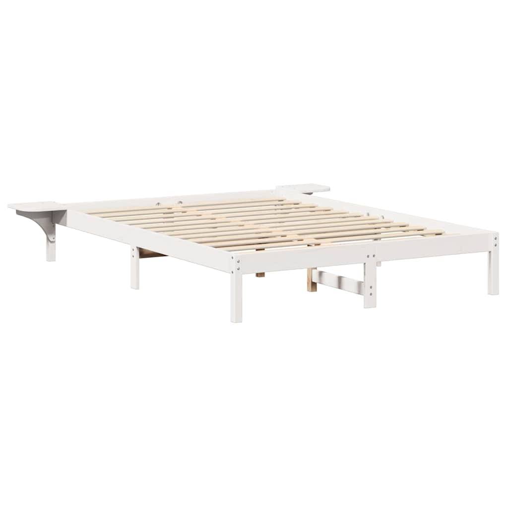 vidaXL Bettrahmen Weiß 140 x 200 cm Massives Kiefernholz