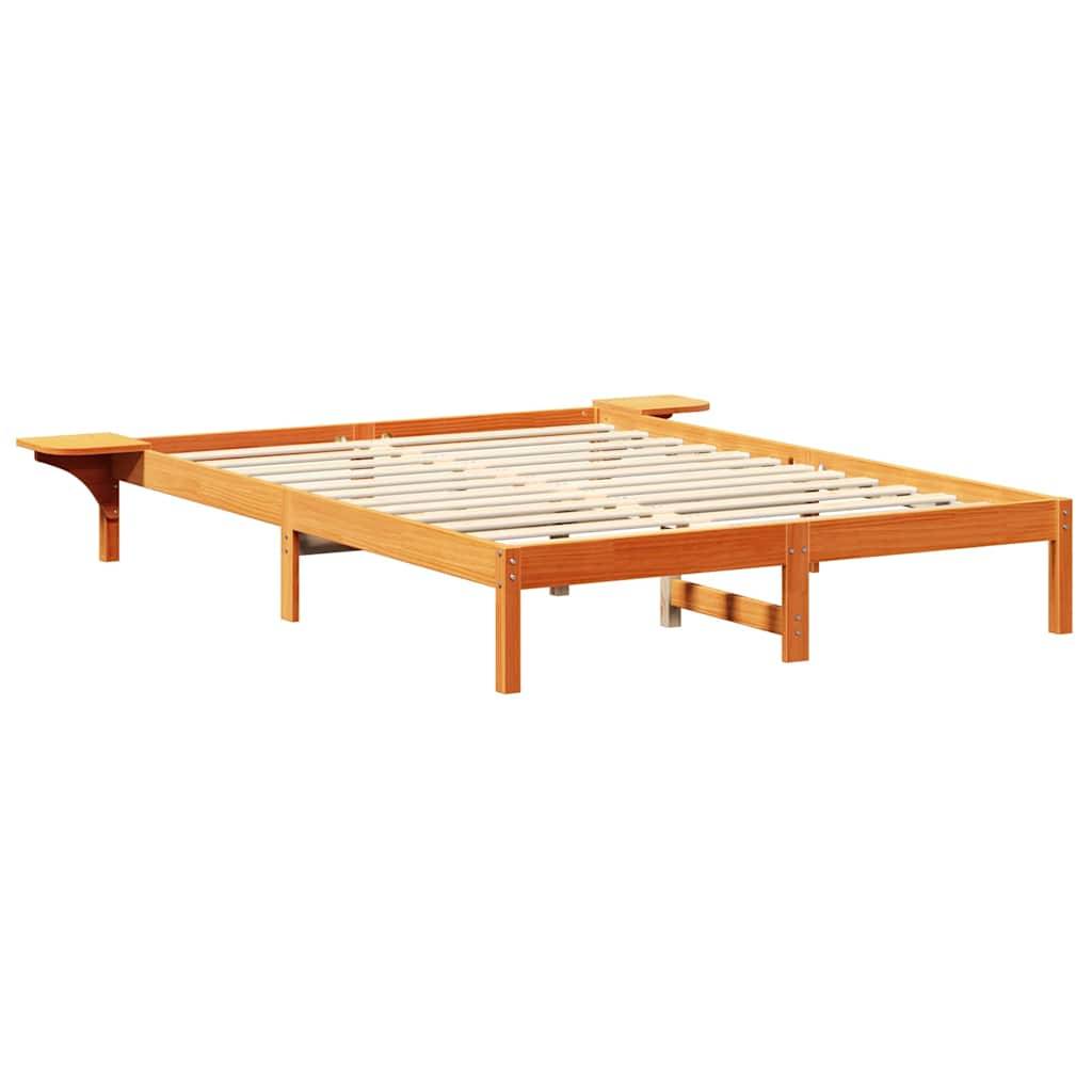 vidaXL Bettrahmen Wachsbraun 140 x 200 cm Massives Kiefernholz