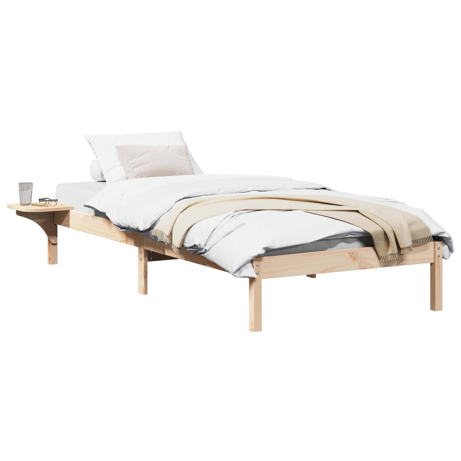 vidaXL Bettrahmen Natur 100 x 200 cm Massives Kiefernholz