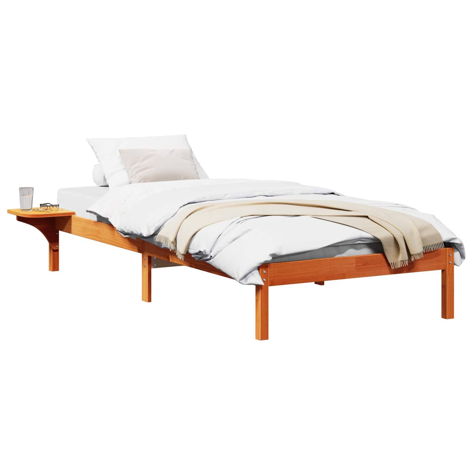 vidaXL Bettrahmen Wachsbraun 100 x 200 cm Massives Kiefernholz