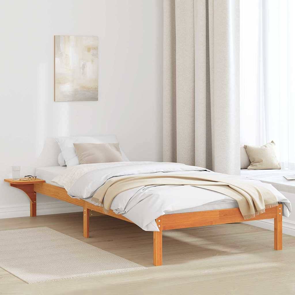 vidaXL Bettrahmen Wachsbraun 100 x 200 cm Massives Kiefernholz