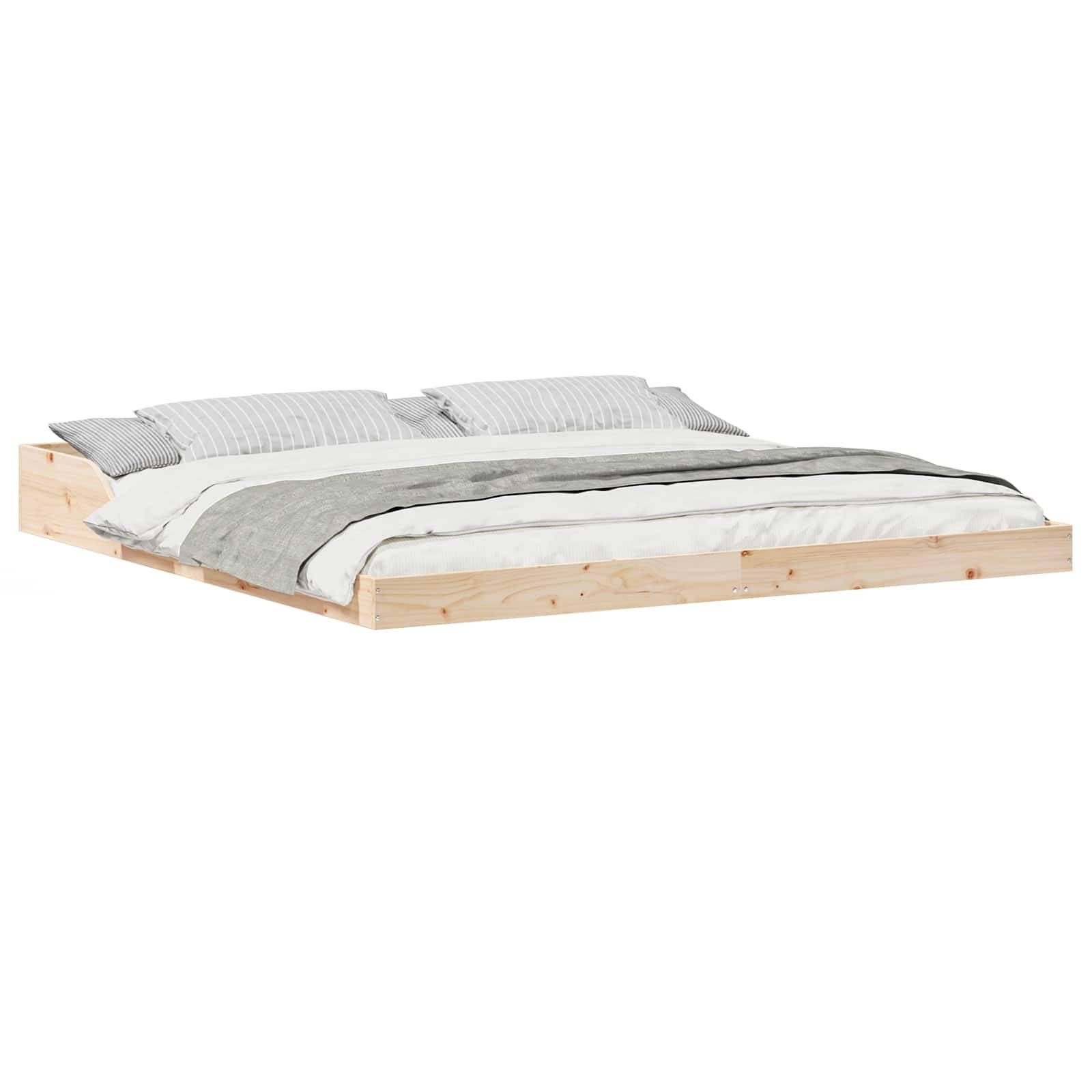 vidaXL Bettrahmen Braun 200 x 200 cm Massives Kiefernholz