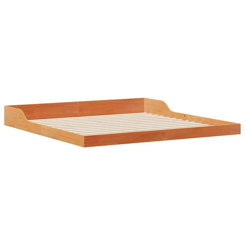 vidaXL Bettrahmen Wachsbraun 200 x 220 cm Massives Kiefernholz