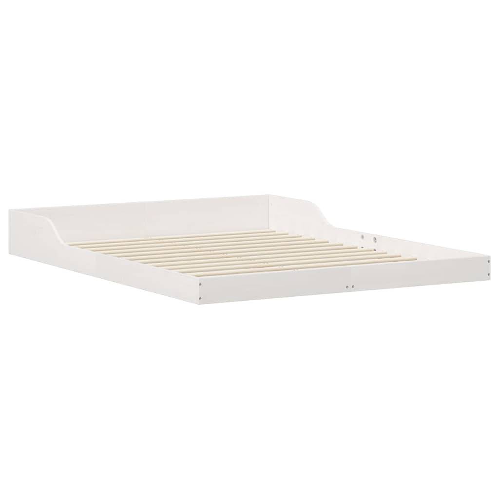 vidaXL Bettrahmen Weiß 160 x 220 cm Massives Kiefernholz