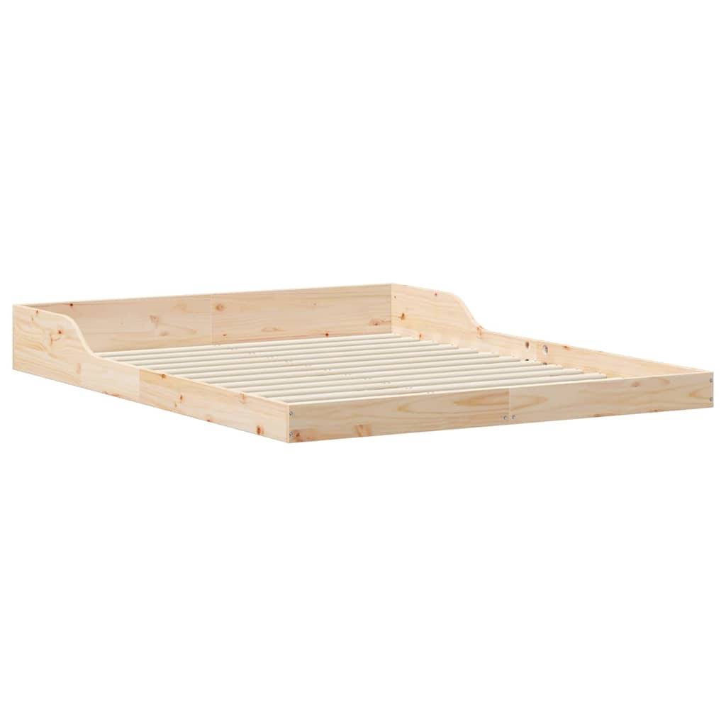 vidaXL Bettrahmen Braun 160 x 210 cm Massives Kiefernholz