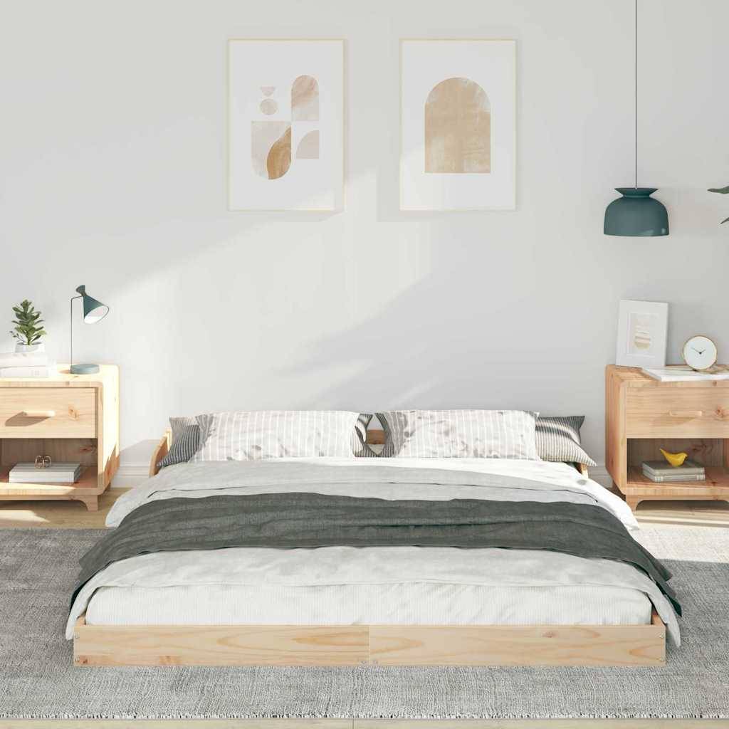 vidaXL Bettrahmen Braun 160 x 210 cm Massives Kiefernholz