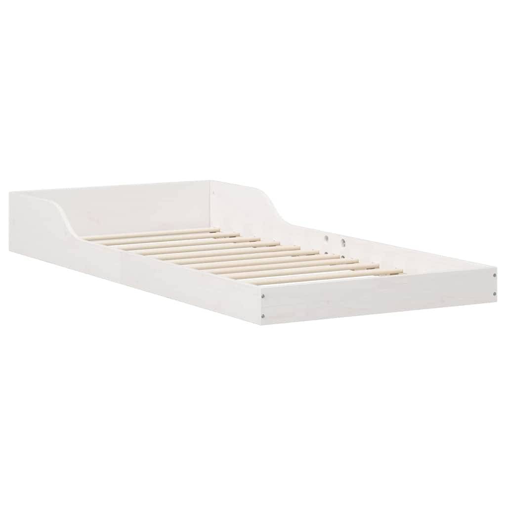 vidaXL Bettrahmen Weiß 90 x 210 cm Massives Kiefernholz