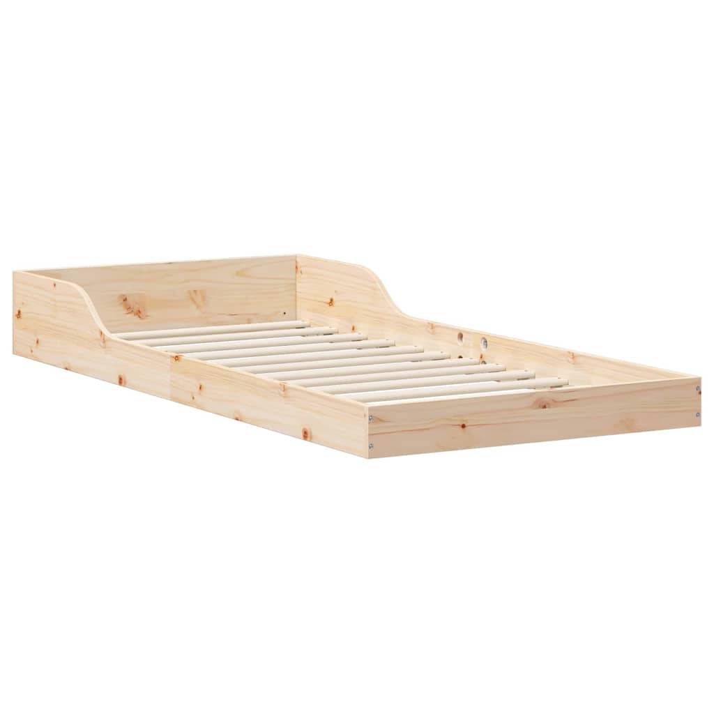 vidaXL Bettrahmen Braun 90 x 210 cm Massives Kiefernholz