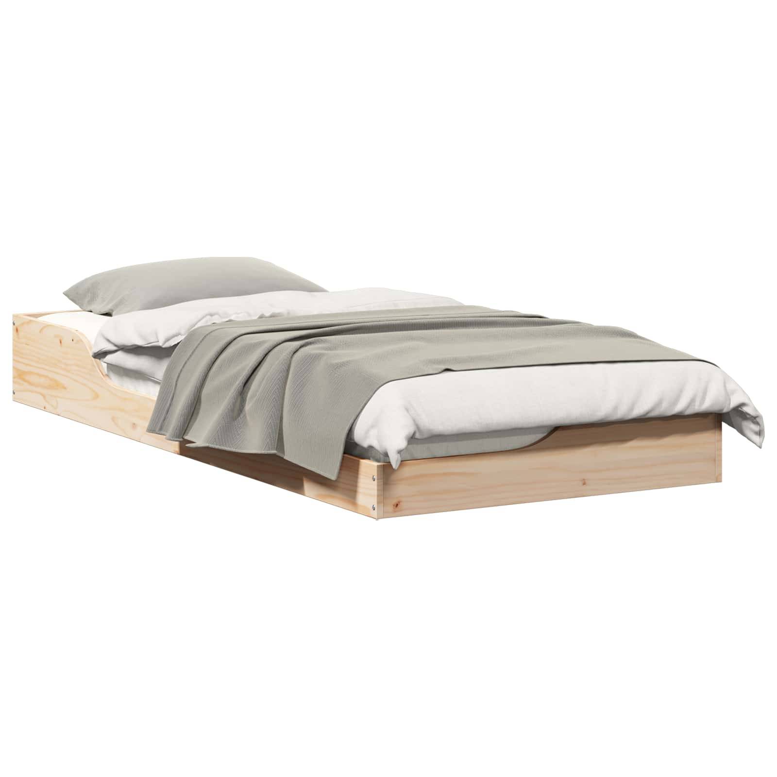 vidaXL Bettrahmen Braun 100 x 200 cm Massives Kiefernholz