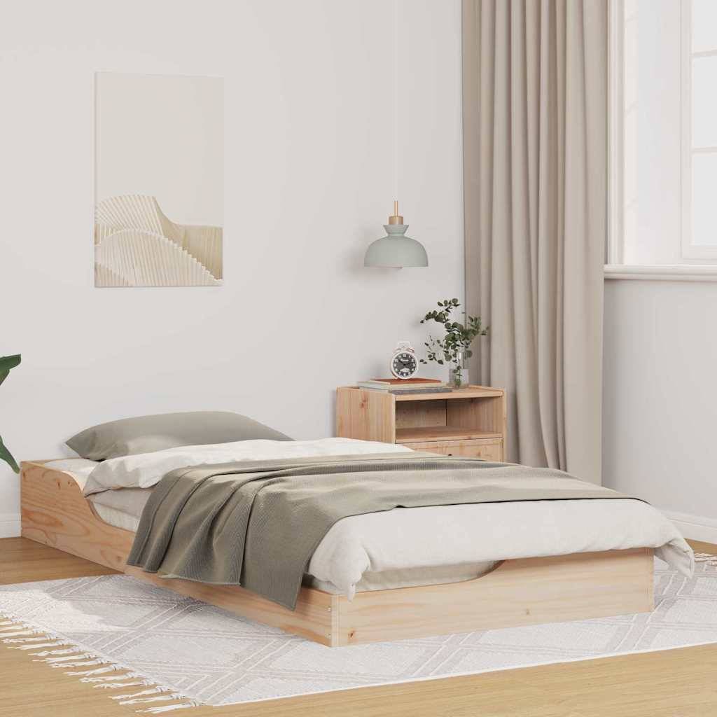 vidaXL Bettrahmen Braun 80 x 200 cm Massives Kiefernholz