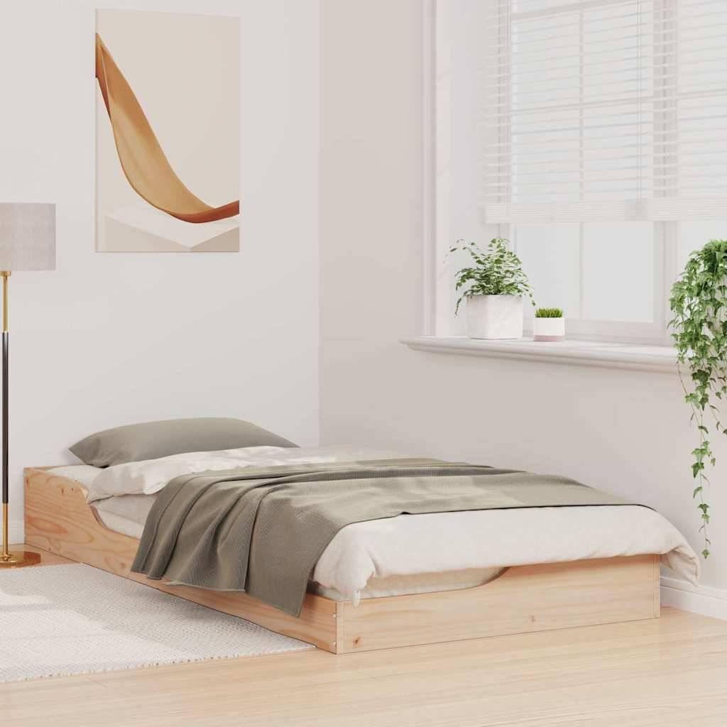 vidaXL Bettrahmen Braun 100 x 200 cm Massives Kiefernholz