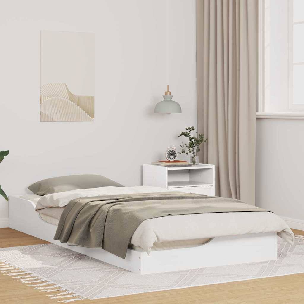 vidaXL Bettrahmen Weiß 100 x 200 cm Massives Kiefernholz