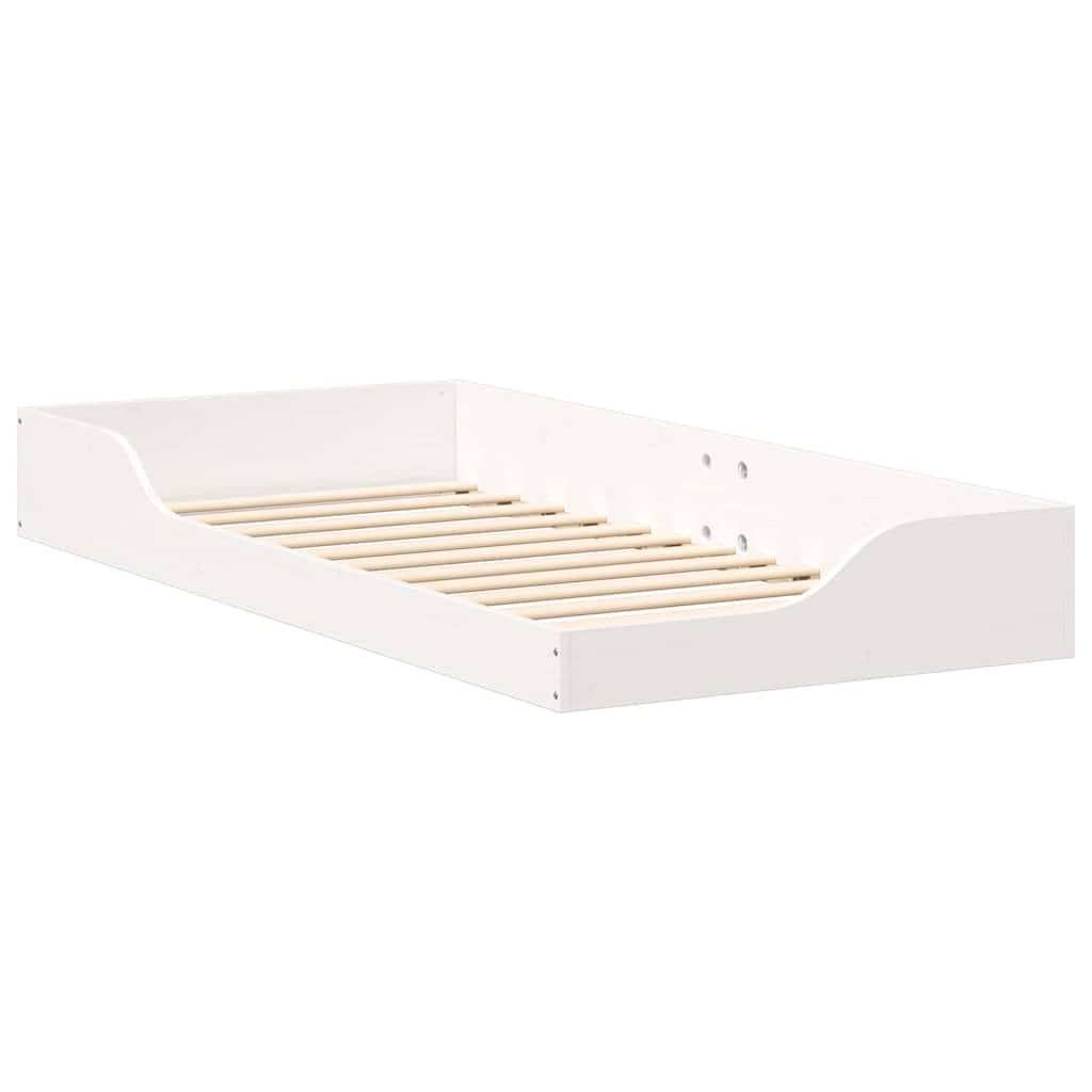 vidaXL Bettrahmen Weiß 100 x 200 cm Massives Kiefernholz