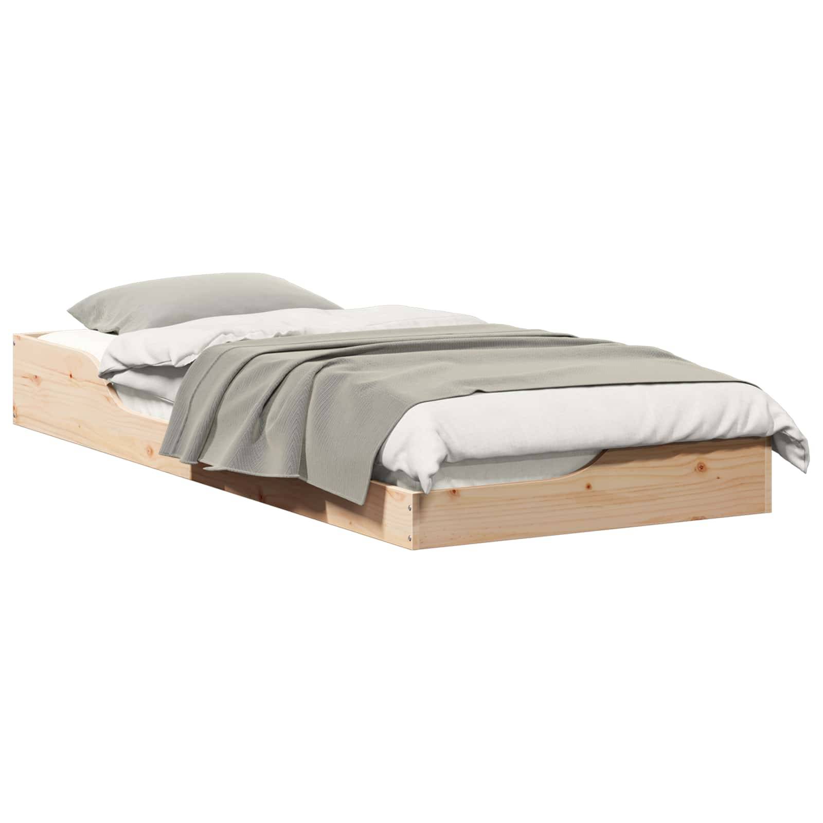 vidaXL Bettrahmen Braun 80 x 210 cm Massives Kiefernholz