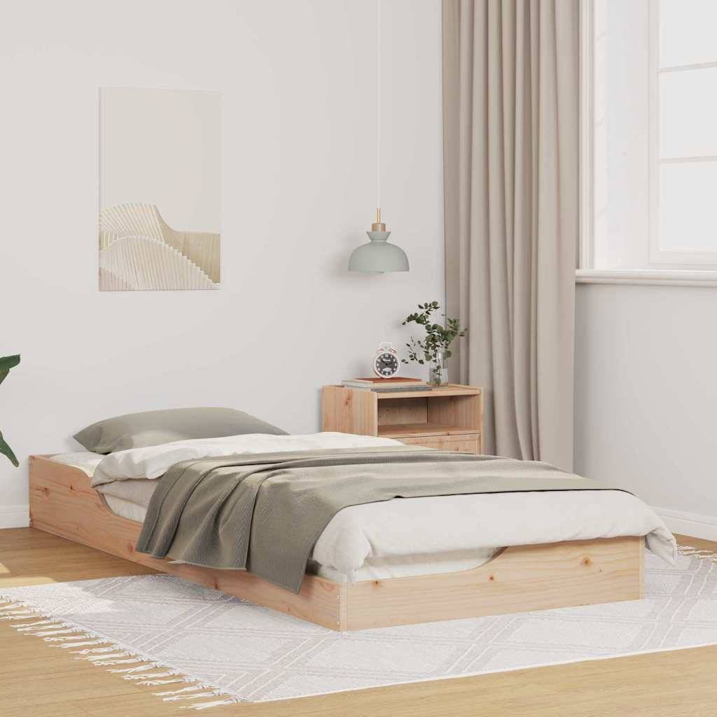 vidaXL Bettrahmen Braun 100 x 210 cm Massives Kiefernholz