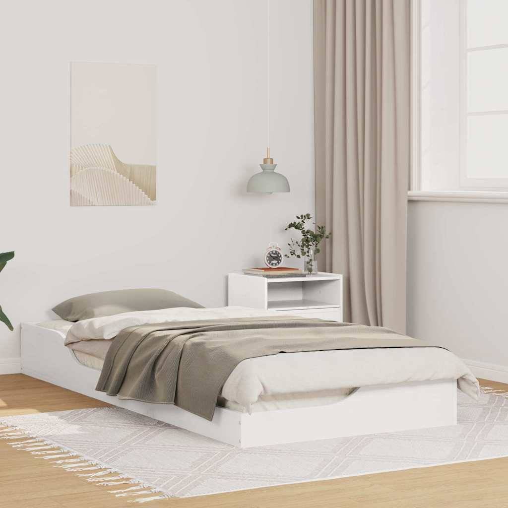 vidaXL Bettrahmen Weiß 100 x 210 cm Massives Kiefernholz