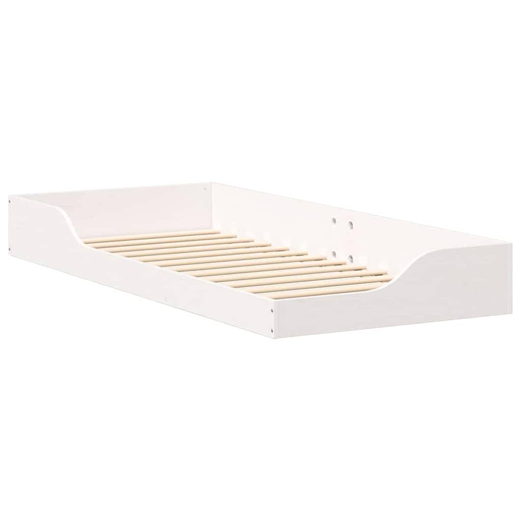 vidaXL Bettrahmen Weiß 90 x 210 cm Massives Kiefernholz