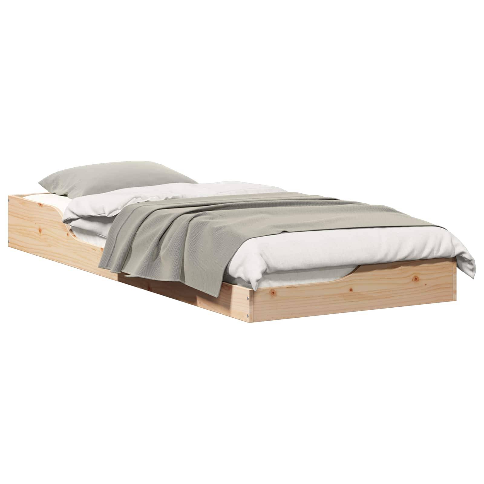vidaXL Bettrahmen Braun 80 x 220 cm Massives Kiefernholz
