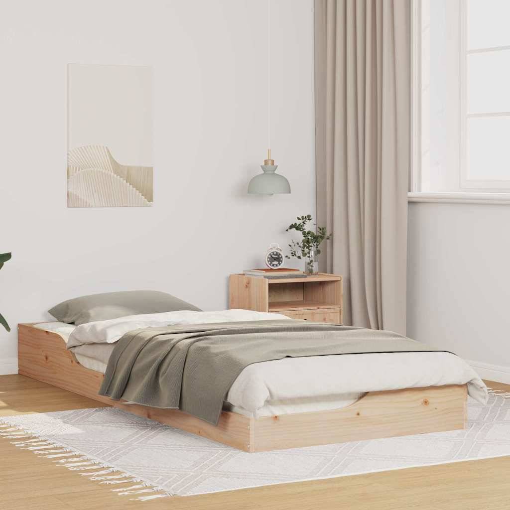 vidaXL Bettrahmen Braun 80 x 220 cm Massives Kiefernholz