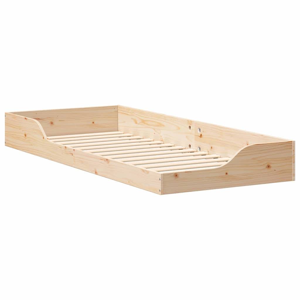 vidaXL Bettrahmen Braun 80 x 220 cm Massives Kiefernholz