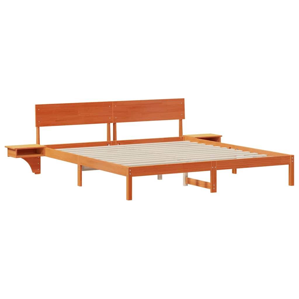 vidaXL Bettrahmen Wachsbraun 180 x 200 cm Massives Kiefernholz