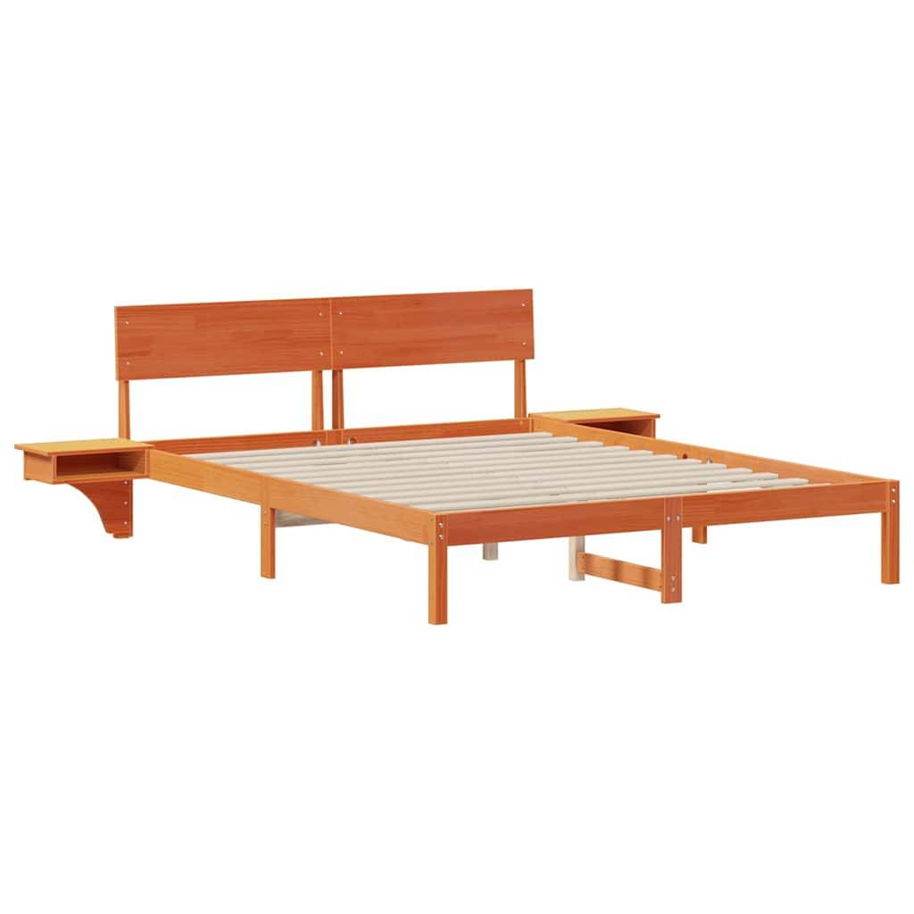 vidaXL Bettrahmen Wachsbraun 150 x 200 cm Massives Kiefernholz