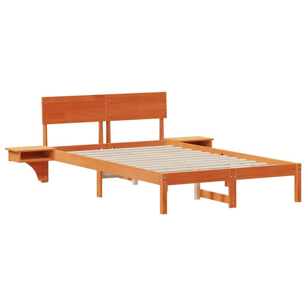vidaXL Bettrahmen Wachsbraun 140 x 200 cm Massives Kiefernholz