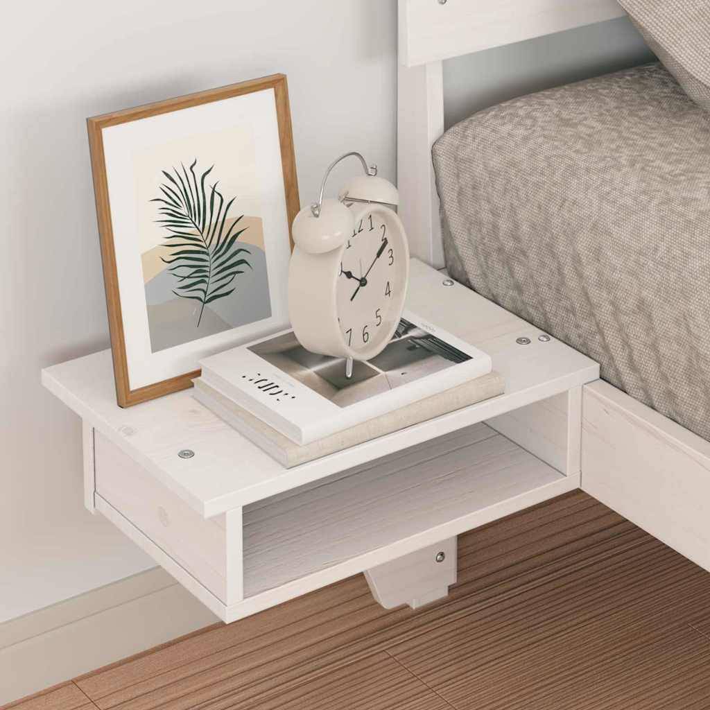 vidaXL Bettrahmen mit Kopfteil Weiß 75 x 190 cm Massives Kiefernholz