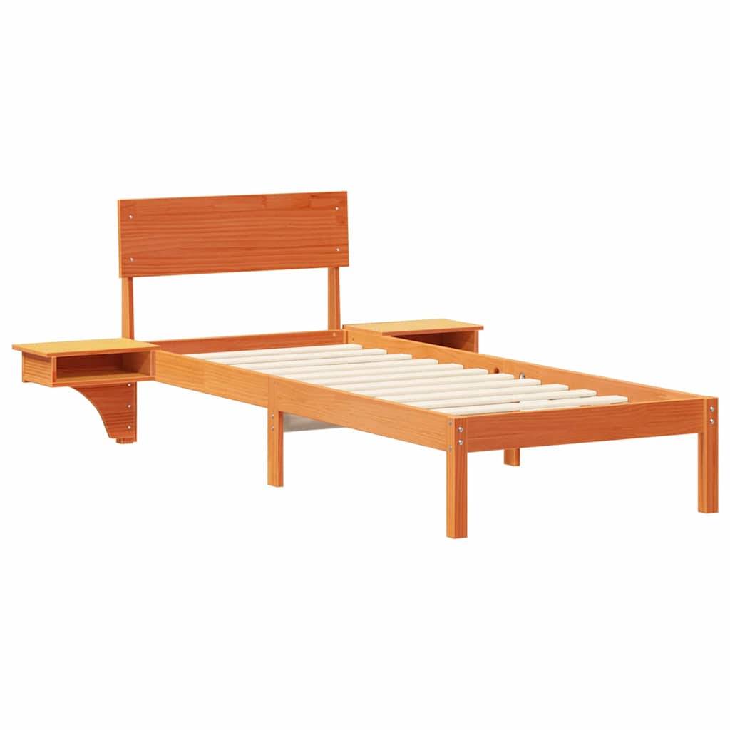 vidaXL Bettrahmen Wachsbraun 75 x 190 cm Massives Kiefernholz