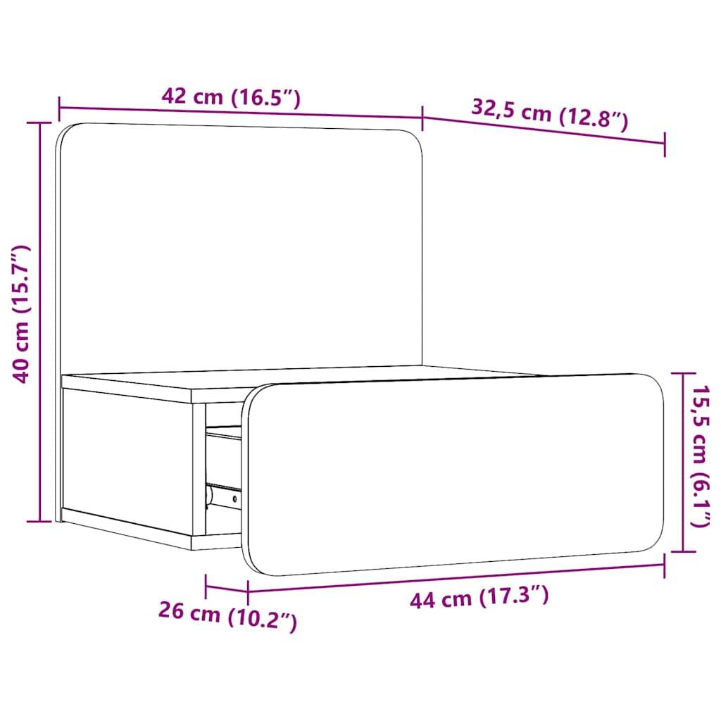 vidaXL Nachttisch Weiß 44 x 32,5 x 40 cm Massivholz Kiefer