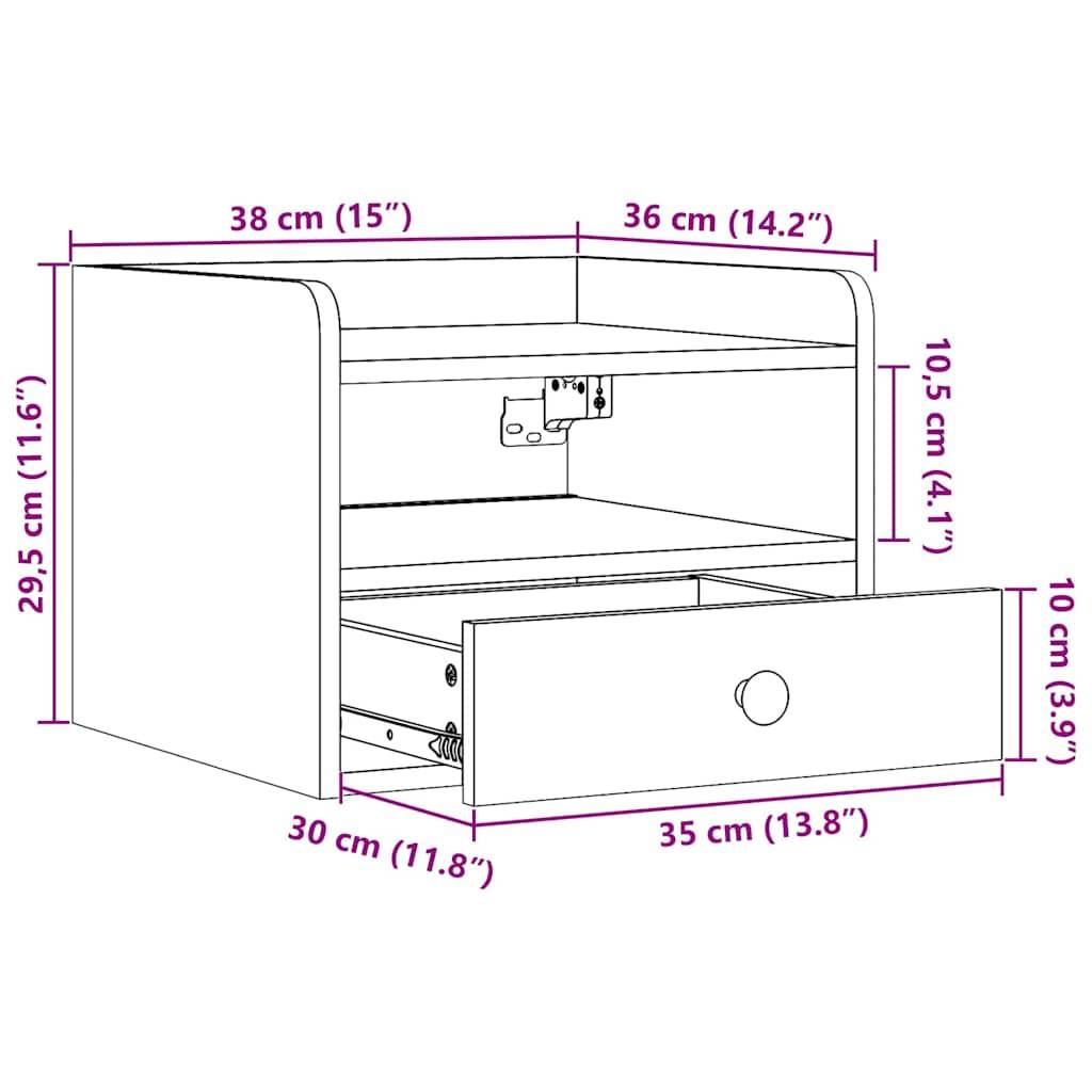 vidaXL Nachttisch 2 pcs Weiß 38 x 36 x 29,5 cm Massivholz Kiefer