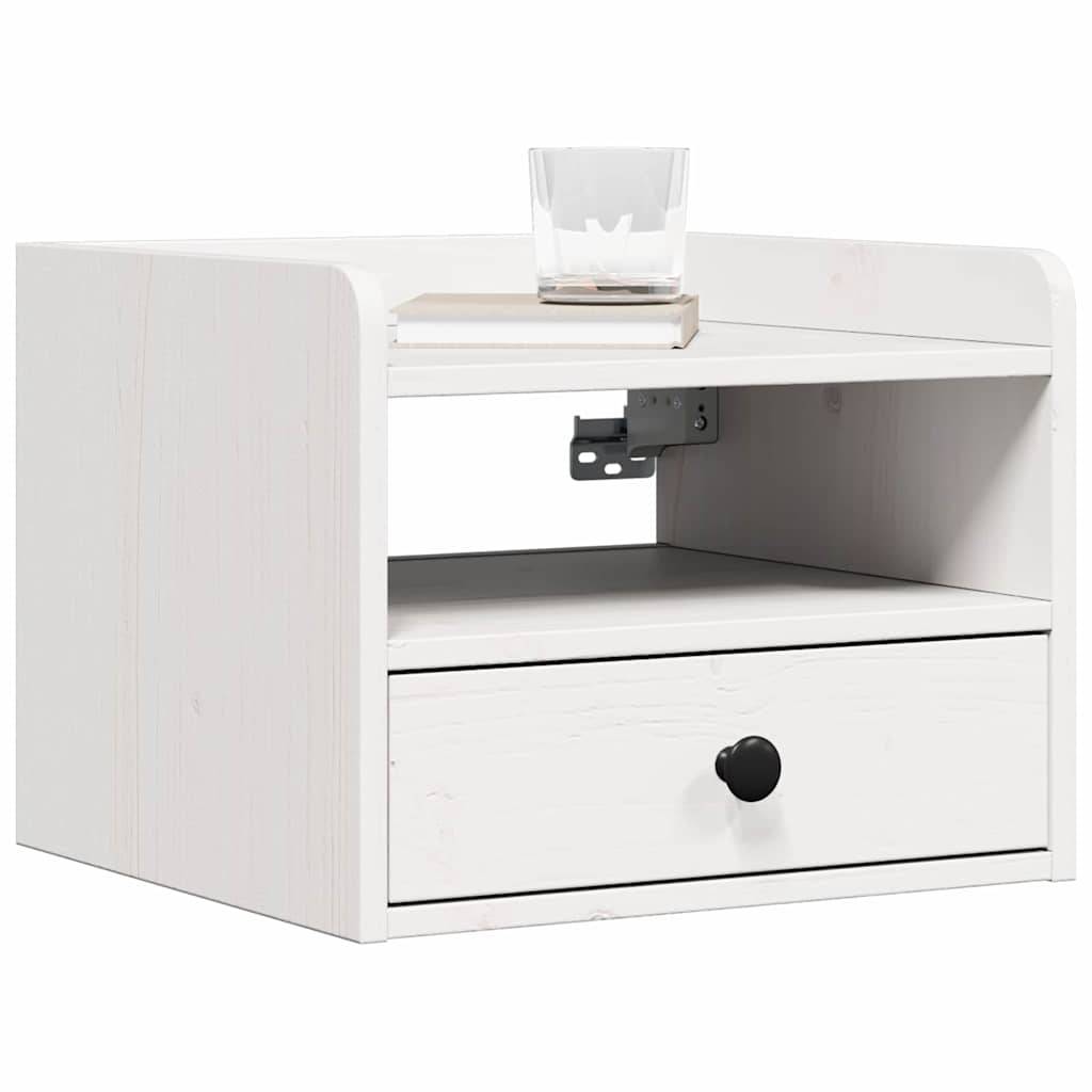 vidaXL Nachttisch 2 pcs Weiß 38 x 36 x 29,5 cm Massivholz Kiefer