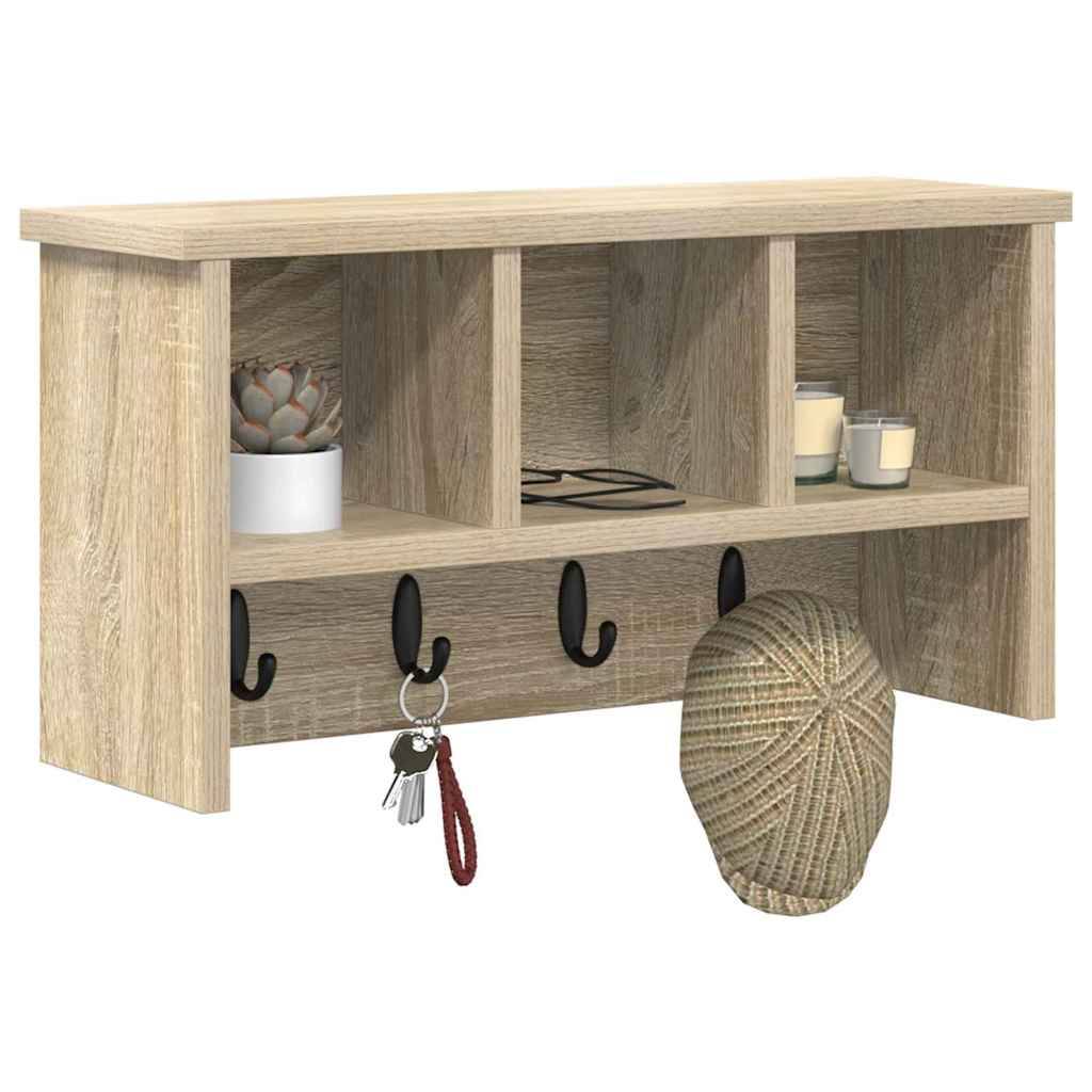 vidaXL Wandmontierter nachttisch Sonoma-Eiche 50 x 16 x 26 cm