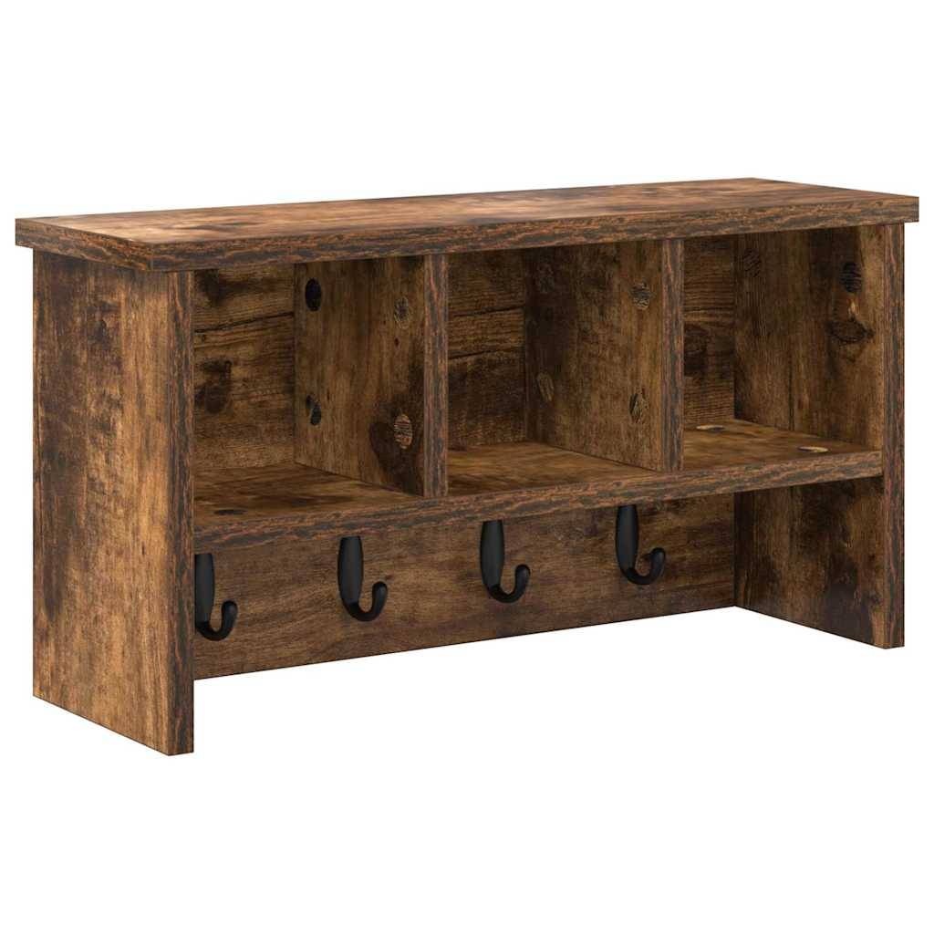 vidaXL Wandmontierter nachttisch Geräucherte Eiche 50 x 16 x 26 cm