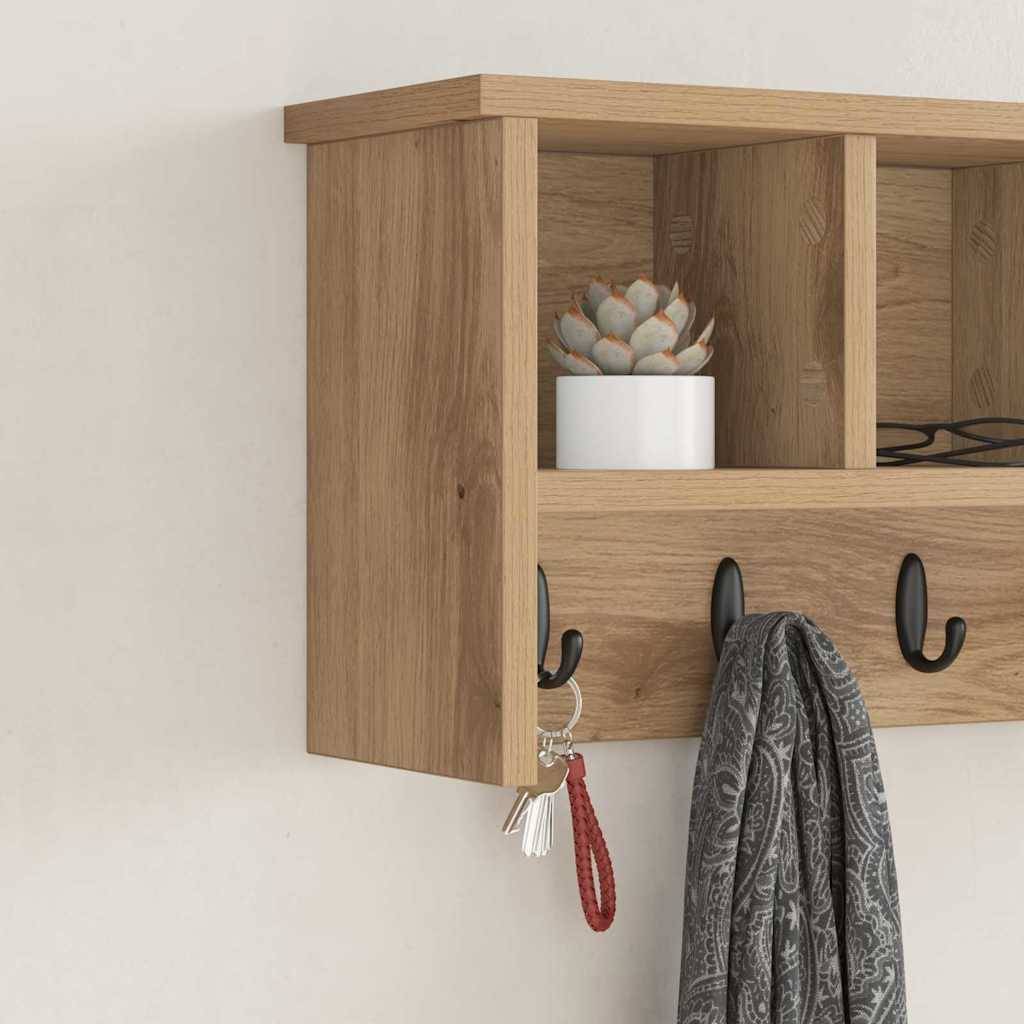 vidaXL Wandmontierter nachttisch Artisan-Eiche 50 x 16 x 26 cm