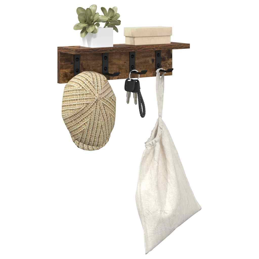 vidaXL Wandmontierter nachttisch Geräucherte Eiche 40 x 10,5 x 10,5 cm