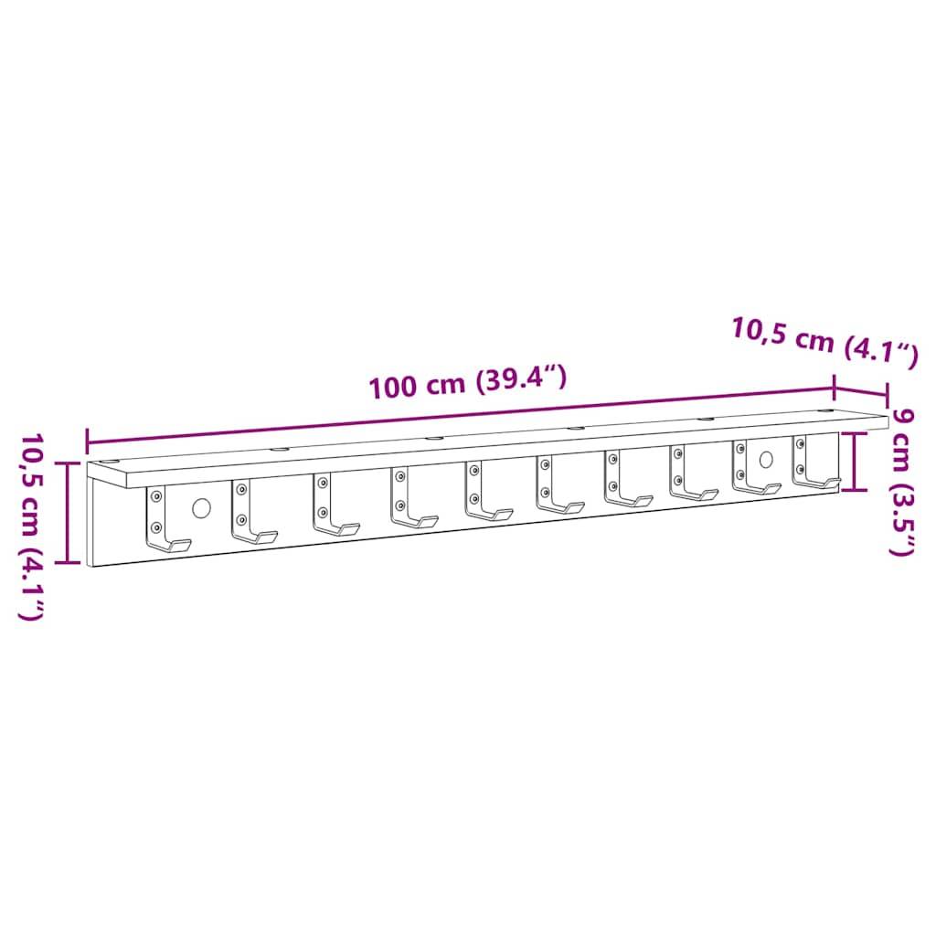 vidaXL Wandmontierter nachttisch Beton Grau 100 x 10,5 x 10,5 cm