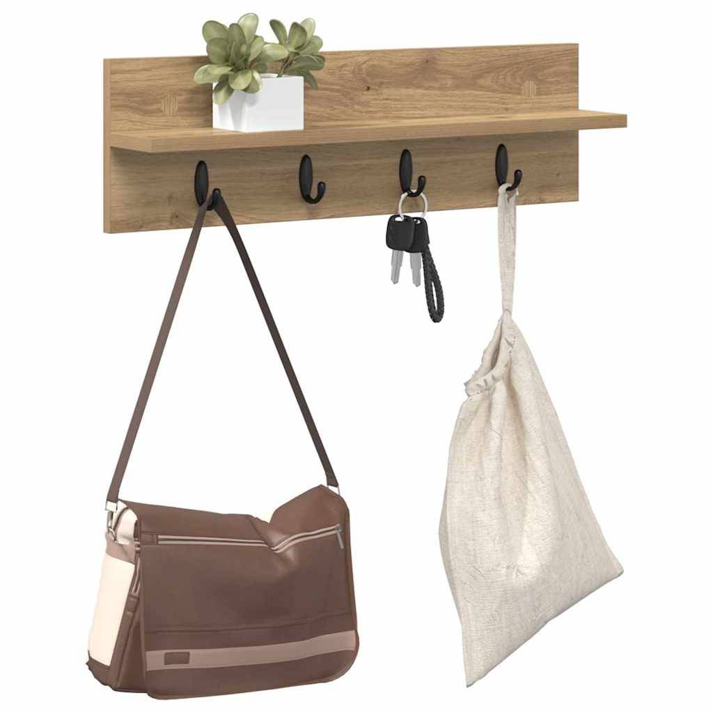 vidaXL Wandmontierter nachttisch Artisan-Eiche 60 x 10,5 x 18 cm