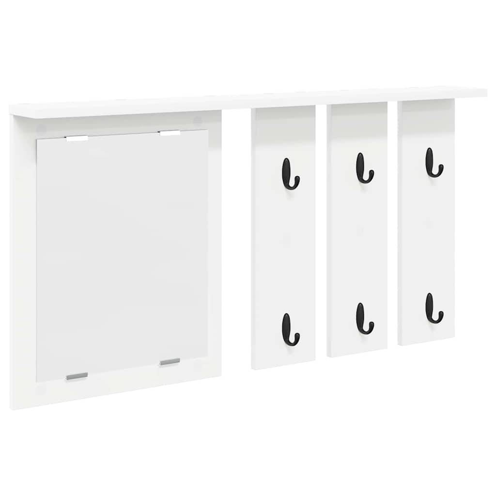 vidaXL Wandmontierter Kleiderständer mit Regal Weiß 85 x 10 x 45 cm